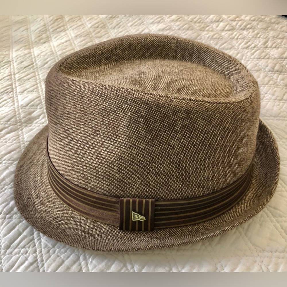 New Era EK Collection Striped Band Brown Fedora Hat